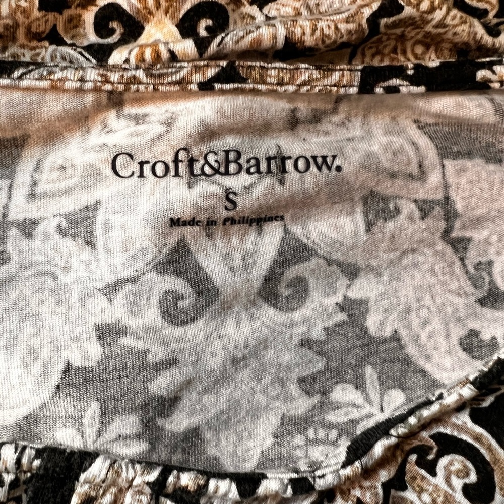 Croft & Barrow black tan white dress size small - Picture 3 of 4